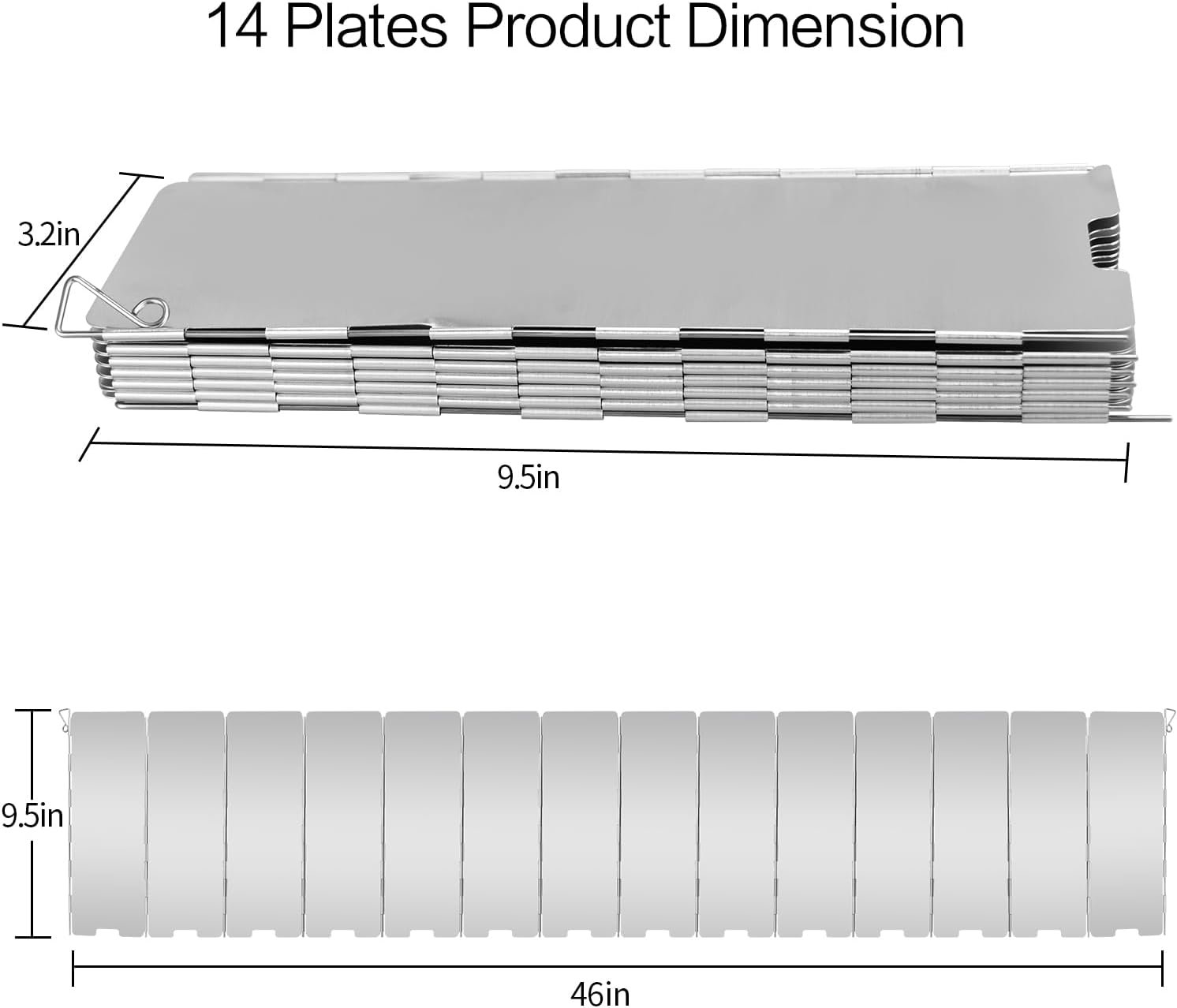 10/12/14/16 Plates Stove Windscreen, Aluminum Stove Windshield with Drawstring Bag, for Camping, Butane Stoves(10 Plates)