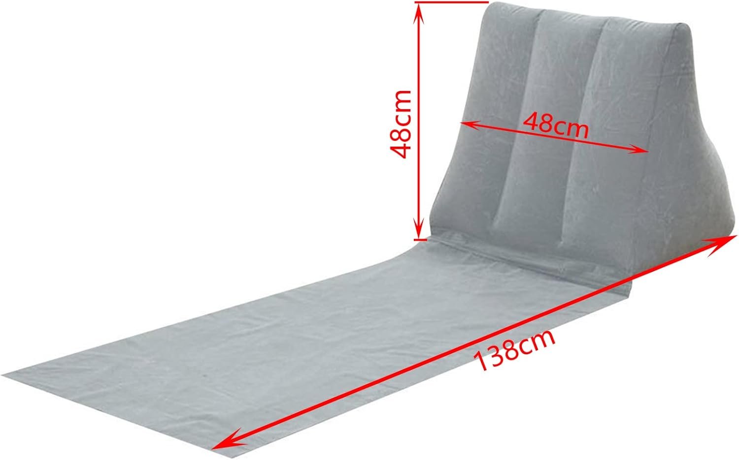 2X Inflatable Outdoor Sun Bath Beach Mat Pillows Flocking Beach Chairs with Backrest Inflatable Lounger for Portable Travel Camping