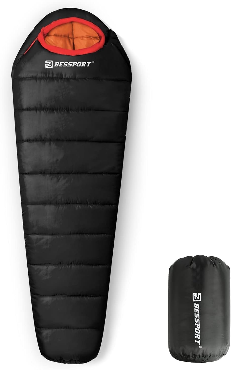 Bessport Mummy Sleeping Bag | 15-45 ℉ Extreme 3-4 Season Sleeping Bag for Adults Cold Weather– Warm and Washable, for Hiking Traveling  Outdoor Activities