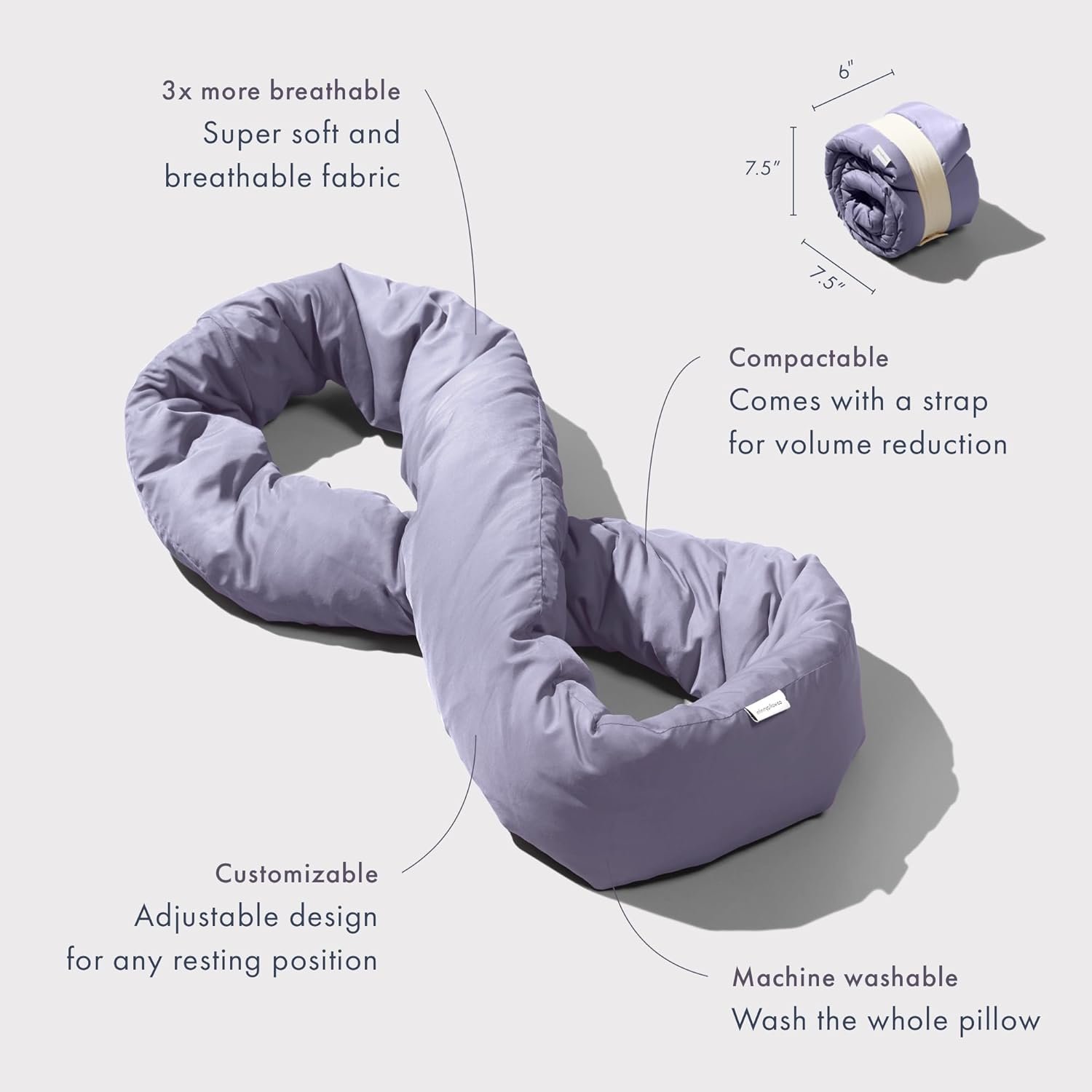 Huzi Infinity Pillow - Travel Neck Pillow - Versatile Soft 360 Support Scarf - Machine Washable - Home Travel Flight Road Trips