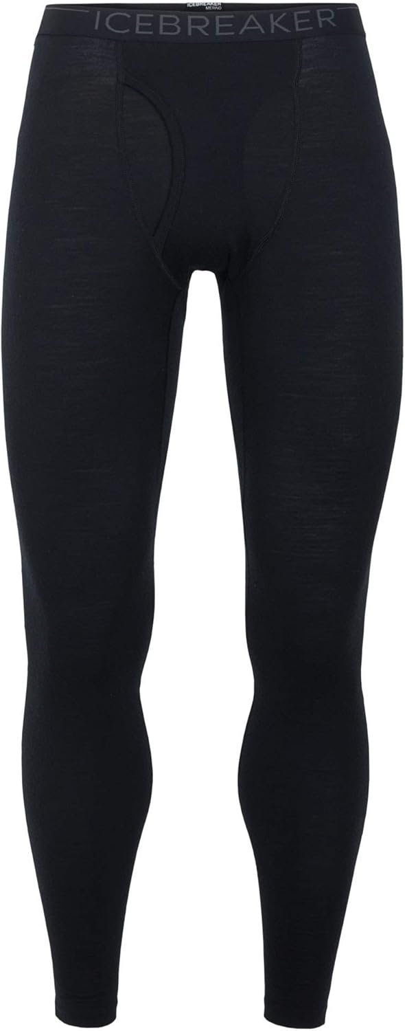Icebreaker Mens 200 Oasis Cold Weather Leggings with Fly, Wool Base Layer Thermal Pants