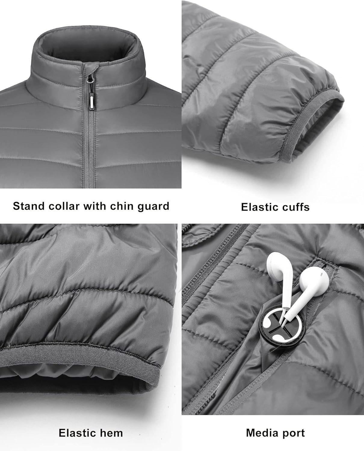 Outdoor Ventures Mens Lightweight Packable Puffer Winter Jacket Insulated Puffy Coat for Snow Ski Hiking Travel