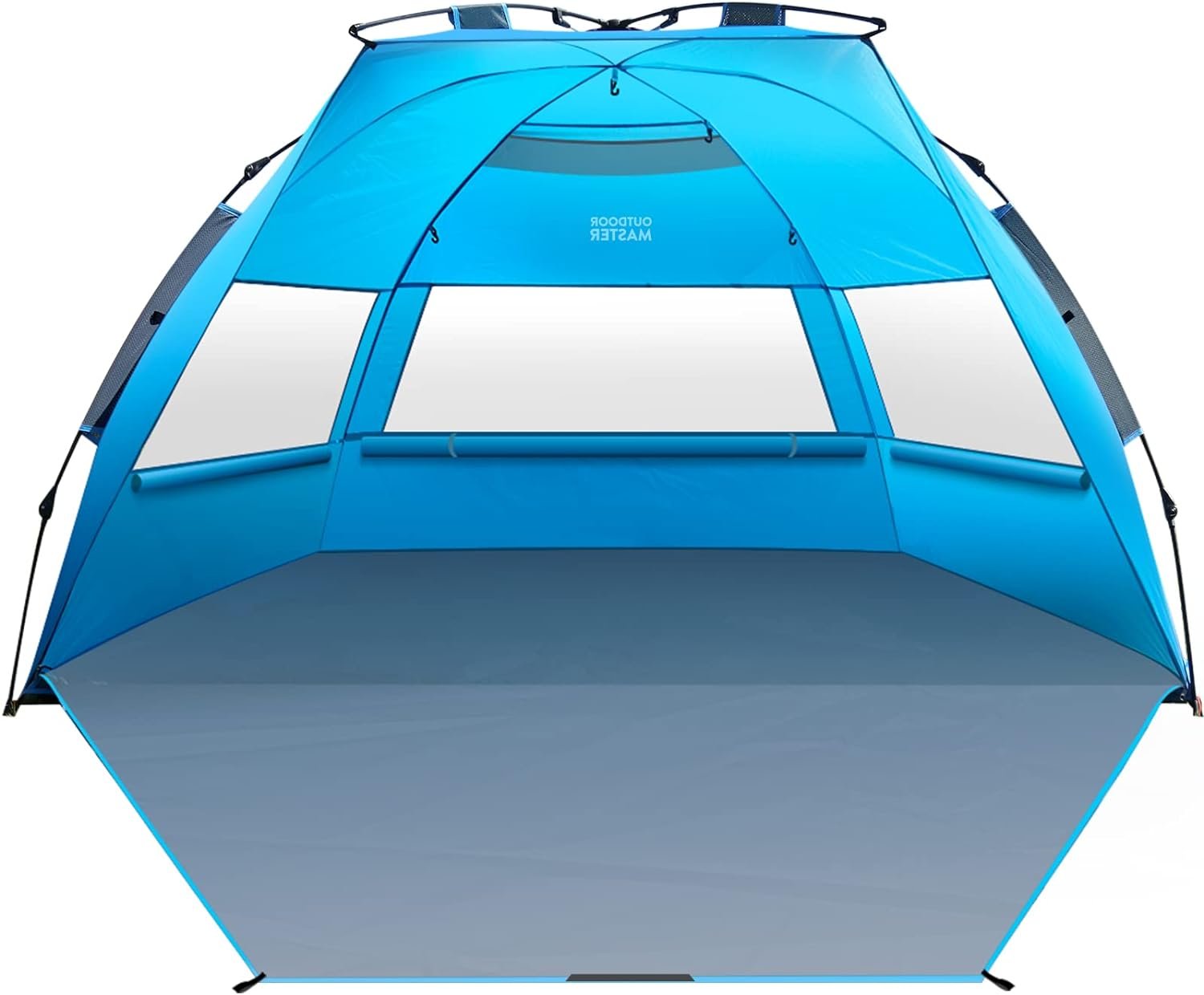 OutdoorMaster Beach Tent for 3-4 Person - Easy Setup and Portable Beach Shade Sun Shelter Canopy with UPF 50+ UV Protection Removable Skylight Family Size