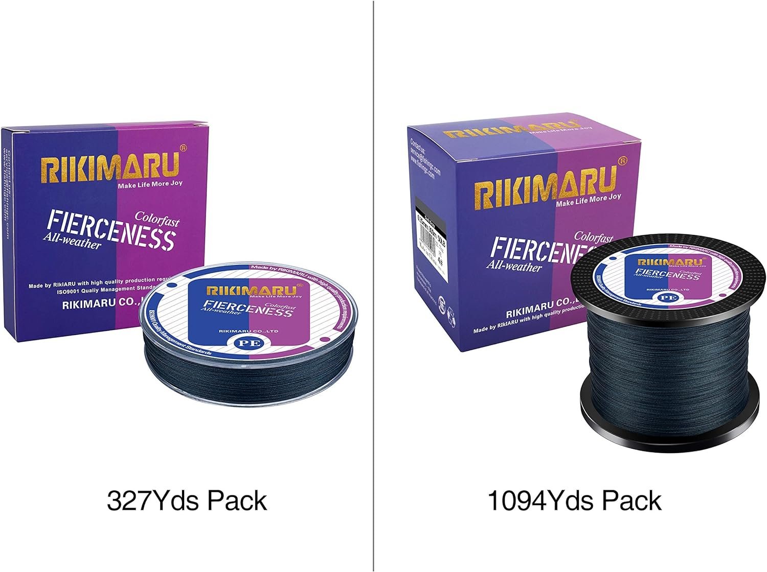 RIKIMARU Braided Fishing Line Abrasion Resistant Superline Zero StretchLow Memory Extra Thin Diameter 327-1094 Yds, 4-180LB