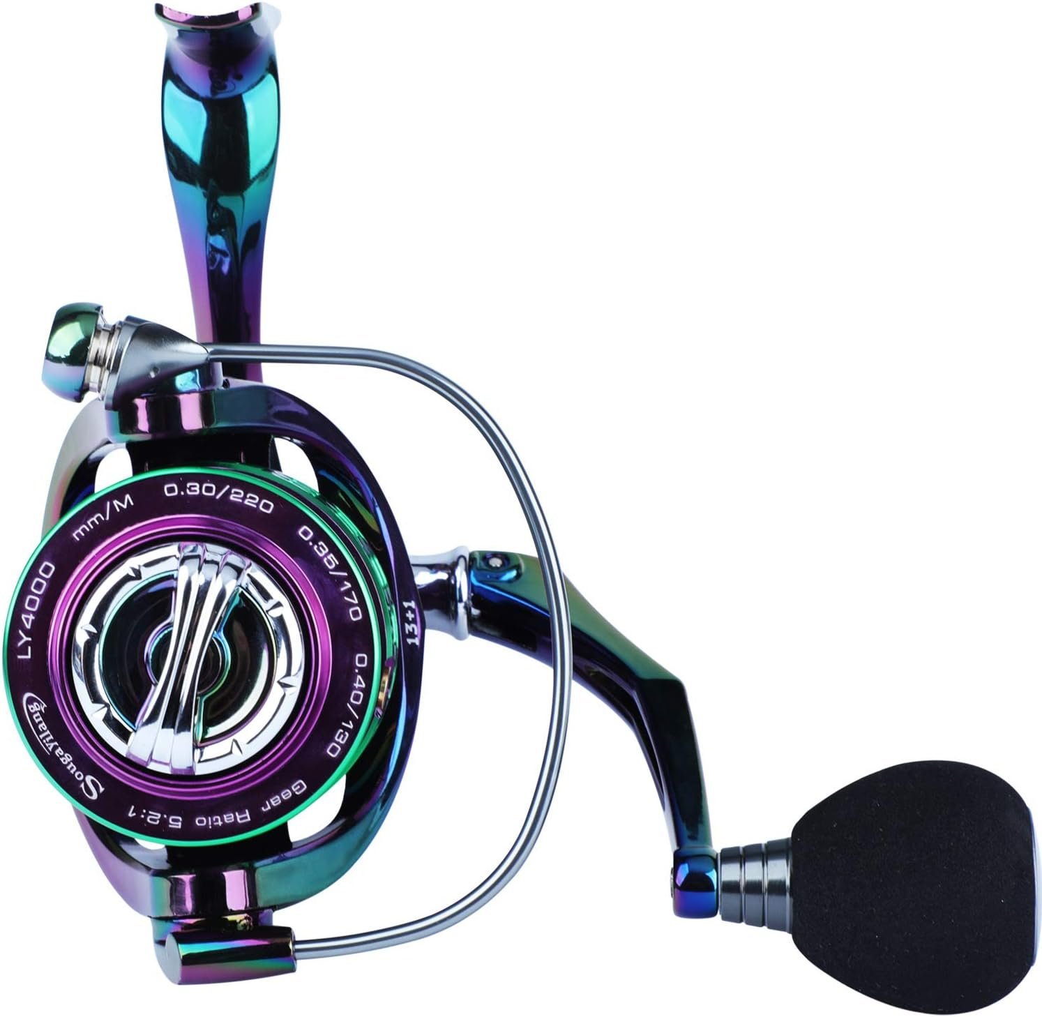 Sougayilang Colorful Fishing Reel 13 +1 BB Light Weight Ultra Smooth Powerful Spinning Reels, with CNC Line Management Graphite Frame, for Freshwater