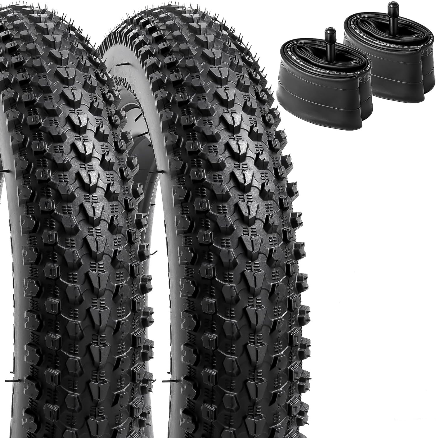 YUNSCM 12 Bike Tires 12 x 1.95/50-203 and 12 Bike Tubes Schrader Valve Compatible with Mountain/Off Road Bike 12x1.90 12x1.95 12x2.0 Bicycle Tires and Tubes (A-1747)