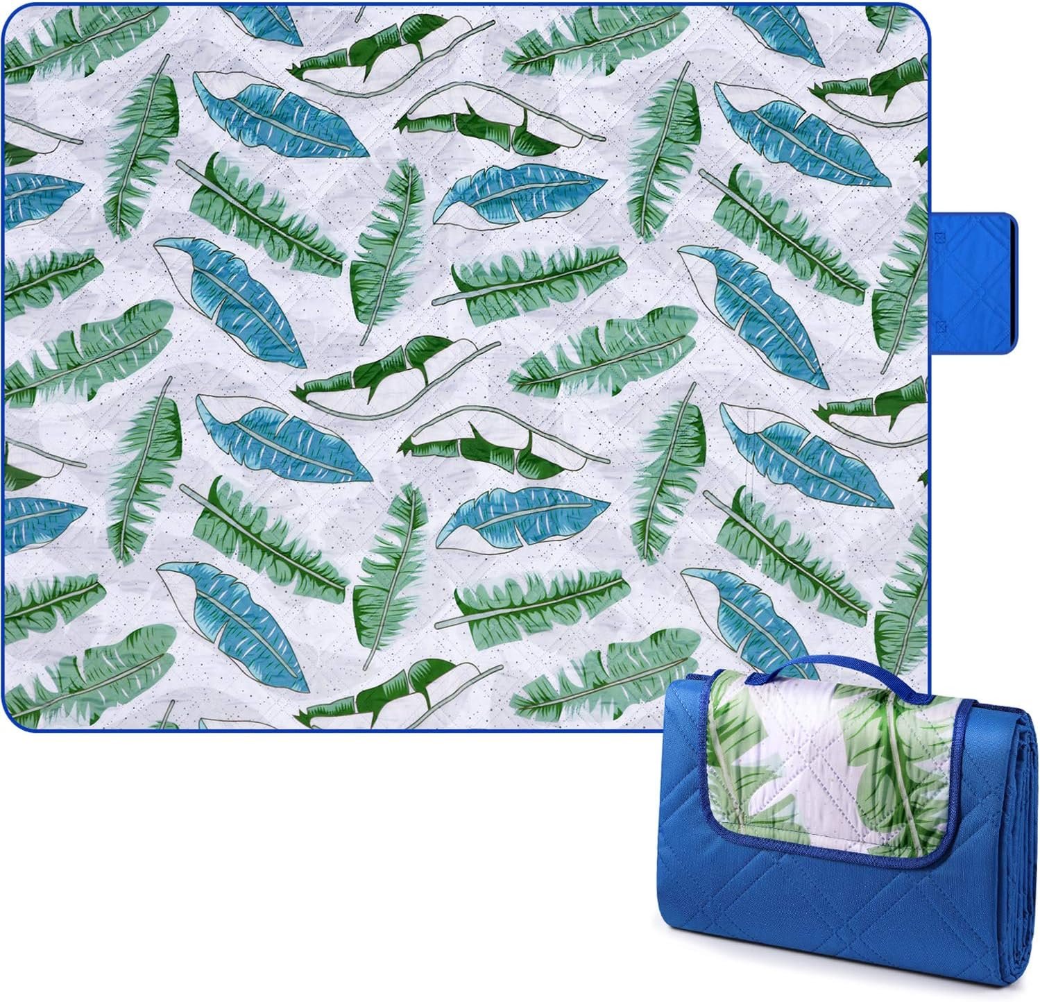 Bertte Outdoor Blanket Large Beach Camping Picnic Blanket Oversized Hiking Park Waterproof Sand Free Handy Compact Mat Durable Foldable Machine Washable Rug