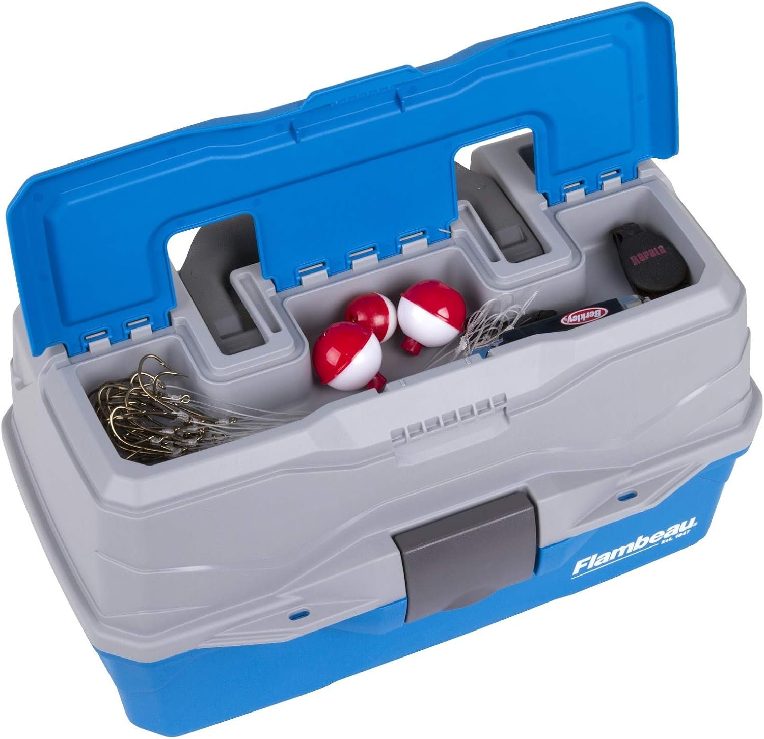 Flambeau Outdoors 6382TB 2-Tray - Classic Tray Tackle Box - Blue/Gray