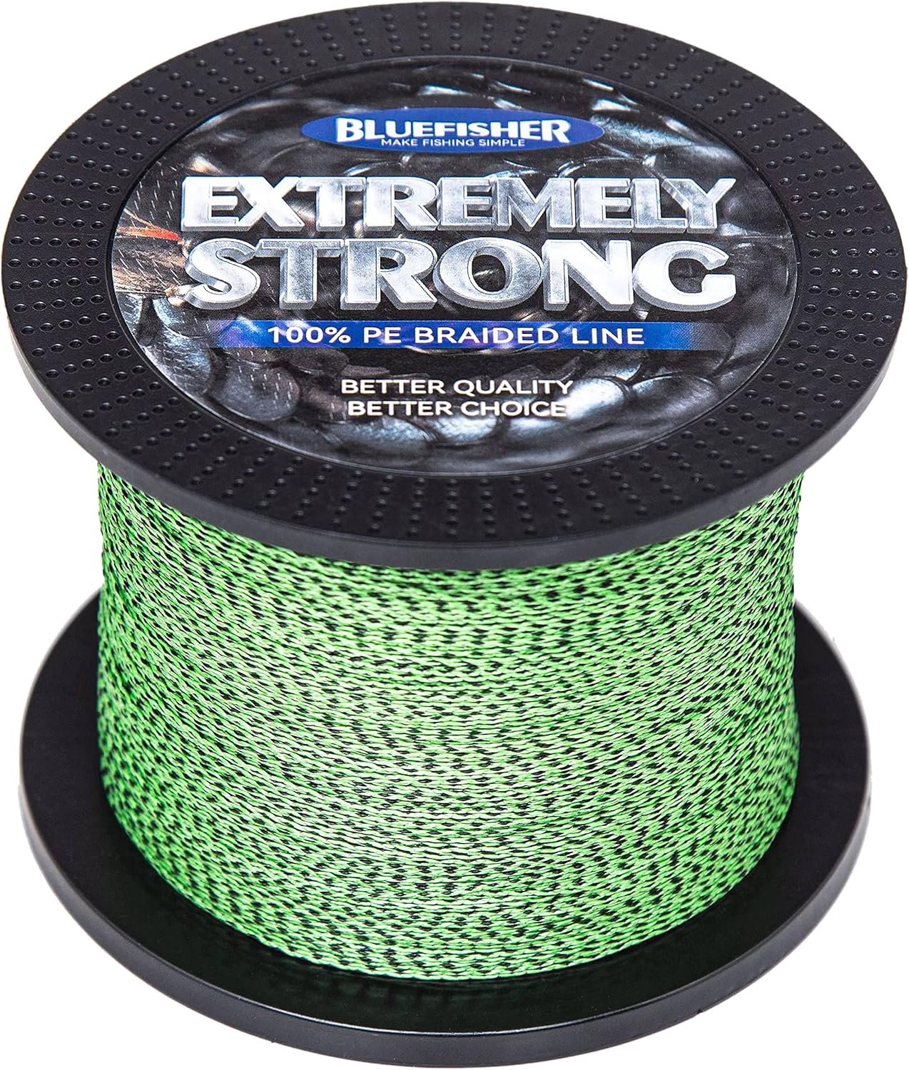 BLUEFISHER Braided Fishing Line - Extremely Strong - Zero Stretch- Smaller Diameter, 4 Strands 8 Strand 12 Strand 10LB-80LB 328Yds/546Yds