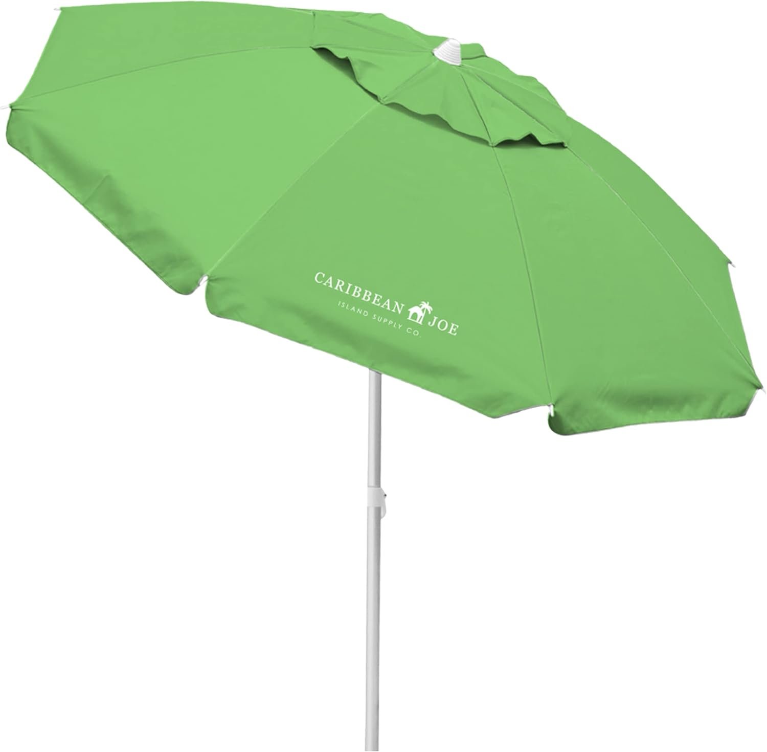 Caribbean Joe Beach Umbrella, Portable and Adjustable Tilt Sun Umbrella with UV Protection, Vented Canopy, Sand Screw Anchor