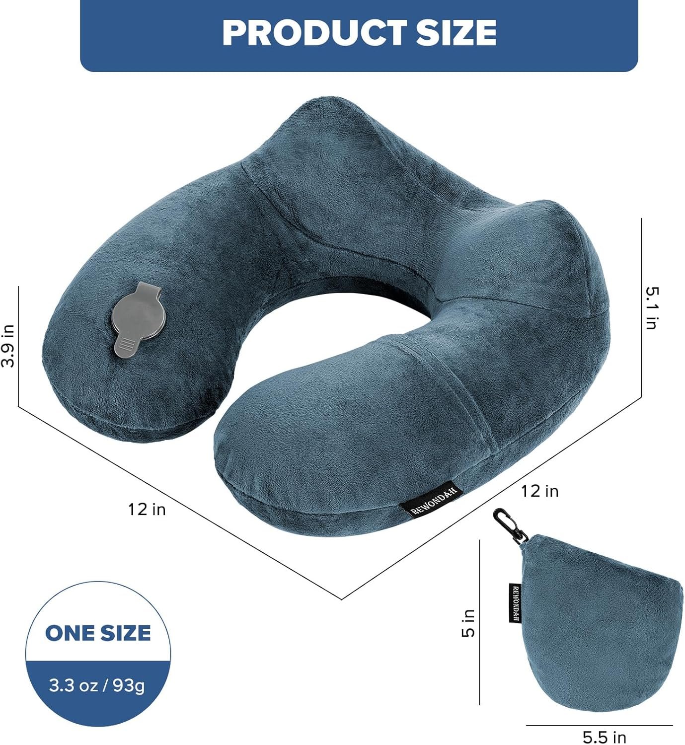 Inflatable Travel Pillow for Sleeping Airplane - Inflatable Neck Pillow for Traveling on Plane with Washable Cover, Blow up Neck Travel Pillow for Airplanes, Cars - Portable and Comfortable