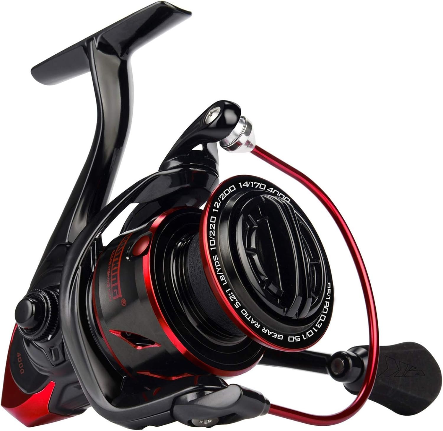 KastKing Sharky III Fishing Reel - New Spinning Reel - Carbon Fiber 39.5 LBs Max Drag - 10+1 Stainless BB for Saltwater or Freshwater - Oversize Shaft - Super Value!