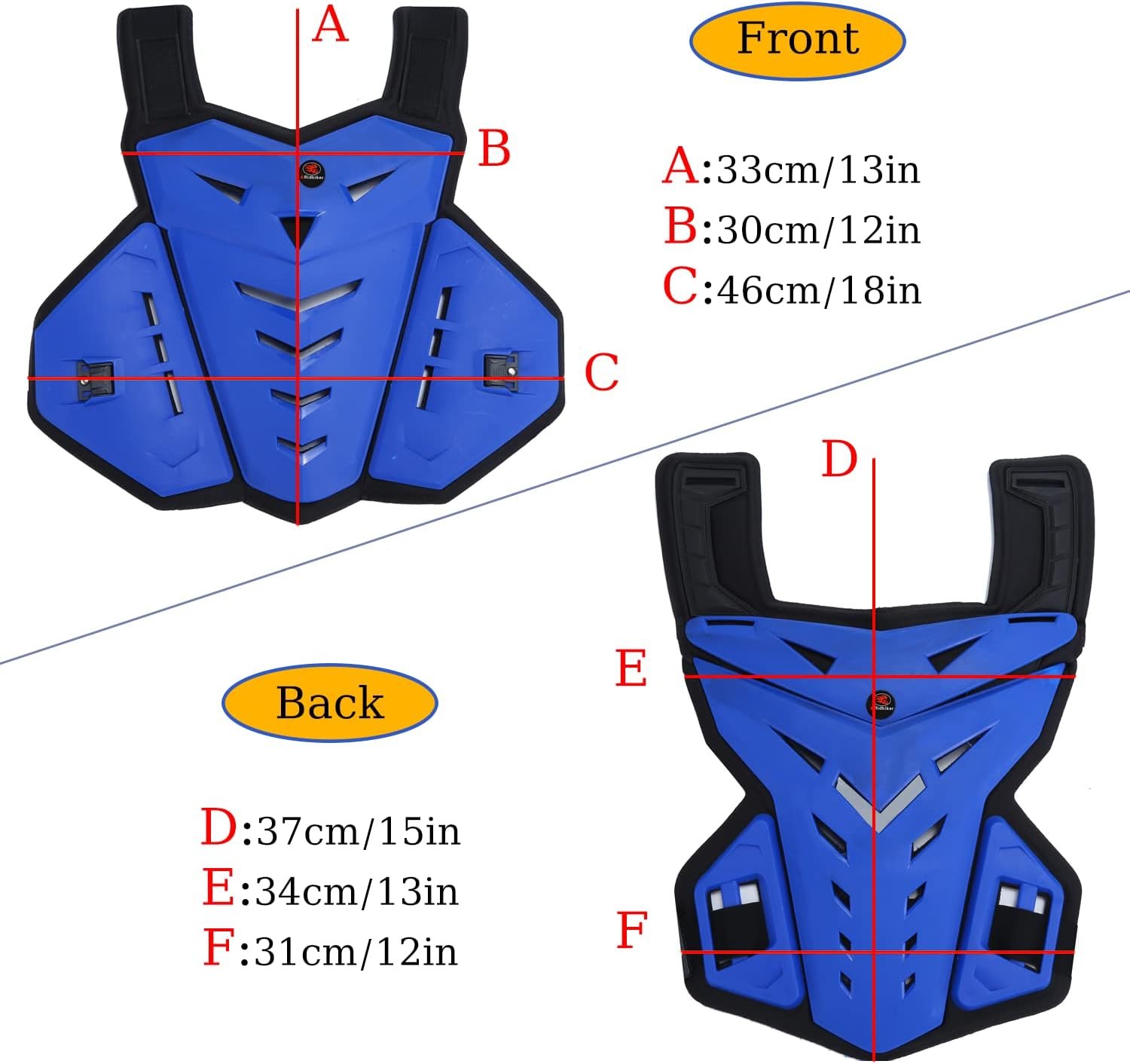 Motorcycle Body Armor Vest Dirt Bike Gear, Chest Protector Motocross Gear Motorcycle Chest Back Protector for Men Mountain Bike Protective Gear MTB Racing Off-Road