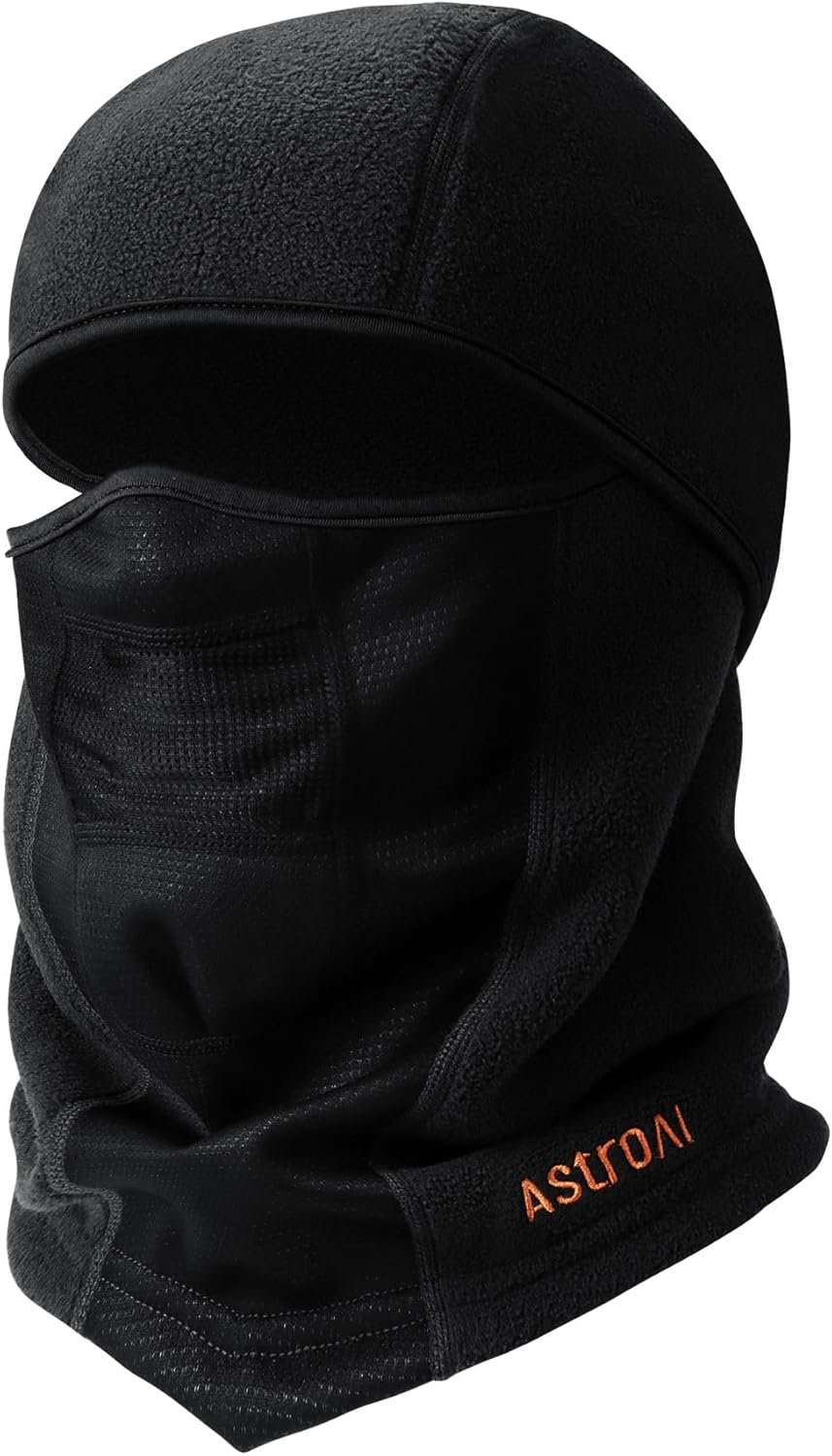 AstroAI Balaclava Ski Mask Winter Fleece Thermal Face Mask Cover for Men Women Warmer Windproof Breathable, Cold Weather Gear for Skiing, Outdoor Work, Riding Motorcycle  Snowboarding, Black-M