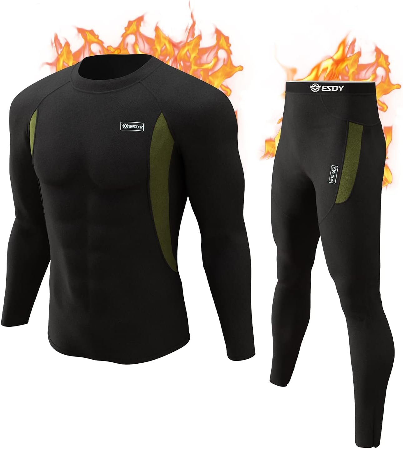 CL convallaria Thermal Underwear Long Johns Set Mens Winter Hunting Gear Sport Base Layer Bottom Top XS-4XL