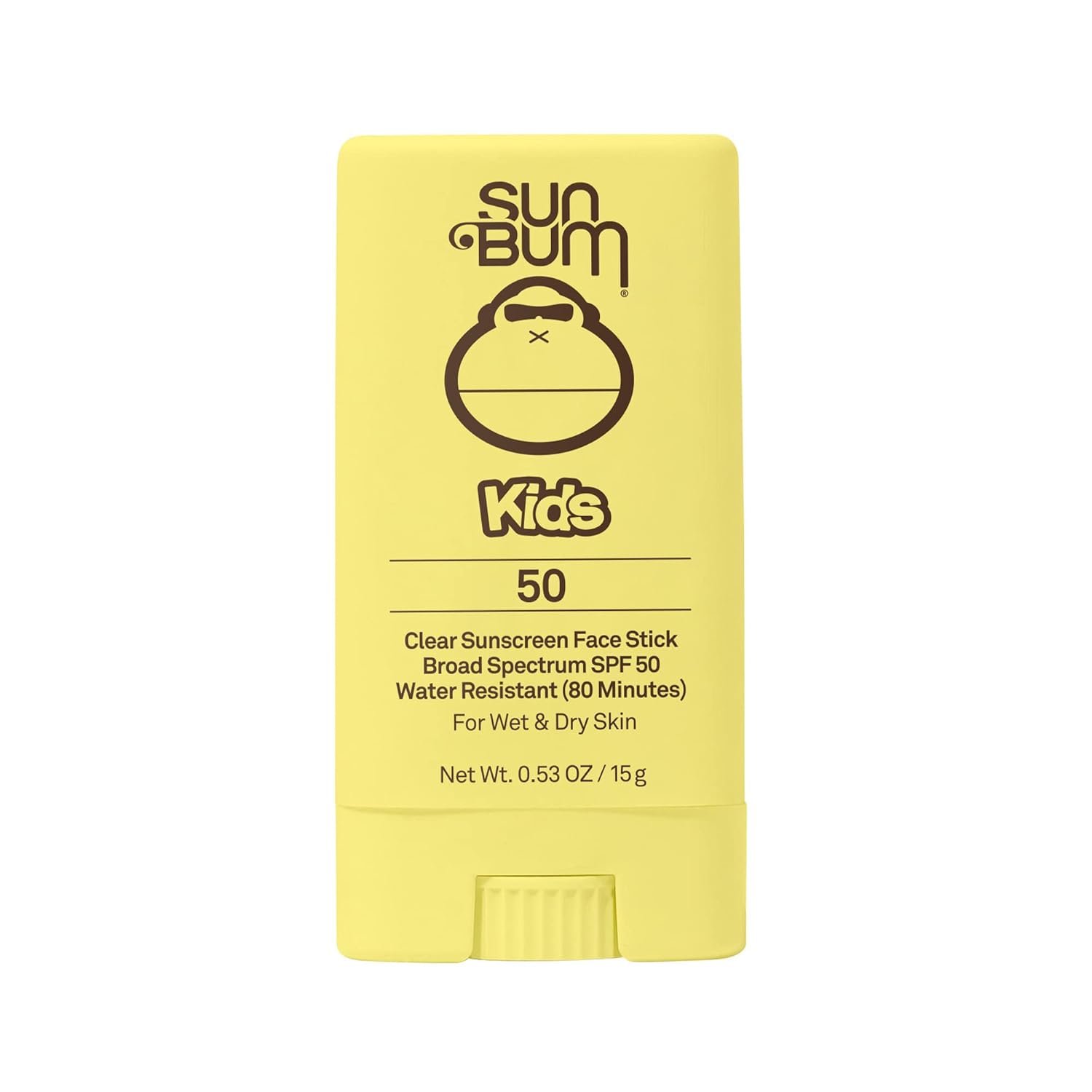 Sun Bum Kids SPF 50 Clear Sunscreen Face Stick | Wet or Dry Application | Hawaii 104 Reef Act Compliant (Octinoxate  Oxybenzone Free) Broad Spectrum UVA/UVB Sunscreen | 0.53 oz