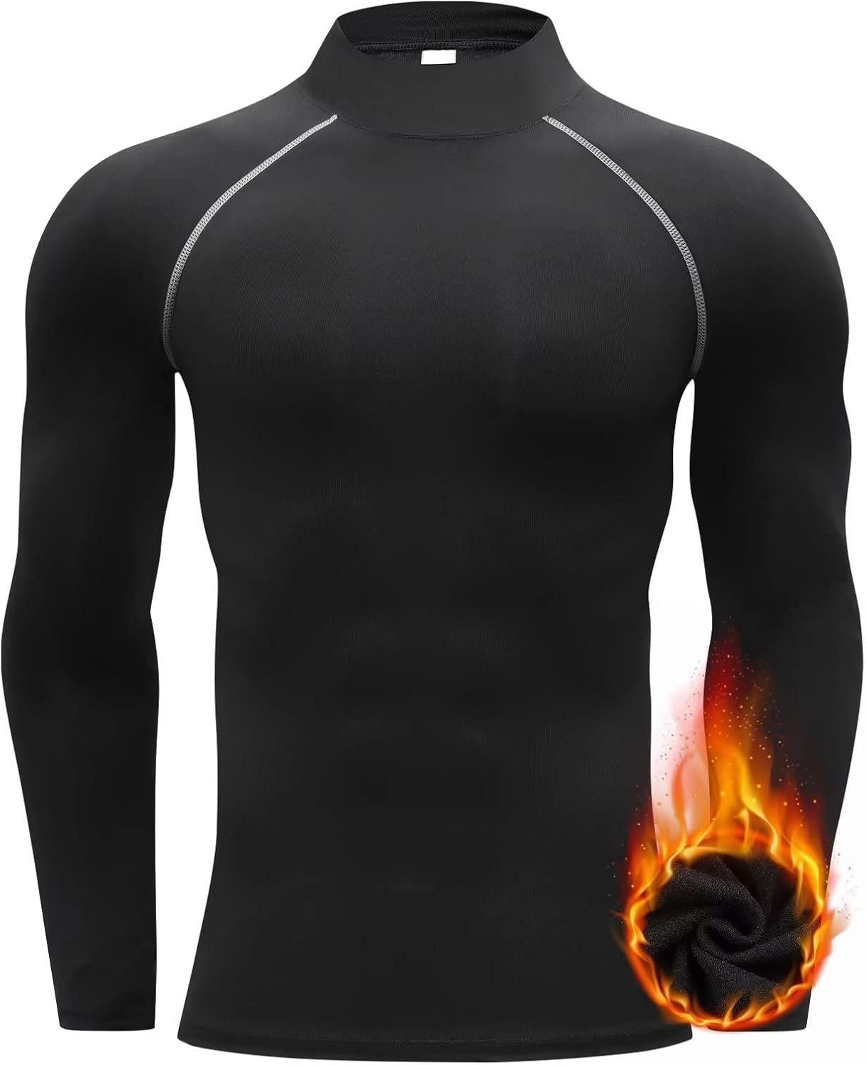 Mens Turtle Neck Thermal Shirt Fleece Lined Ski Cycling Hunting Compression Base Layer,Warm,Quick Dry