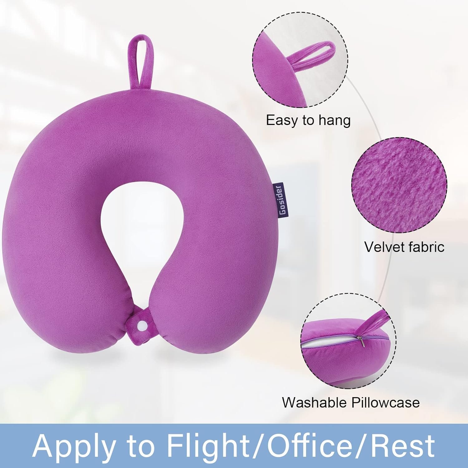 Neck Pillows for Travel, Comfortable Travel Pillow Memory Foam U Shape, Support Neck and Head Portable Neck Pillow Suitable for Airplane, Trains, Car Travelings, Sky Blue