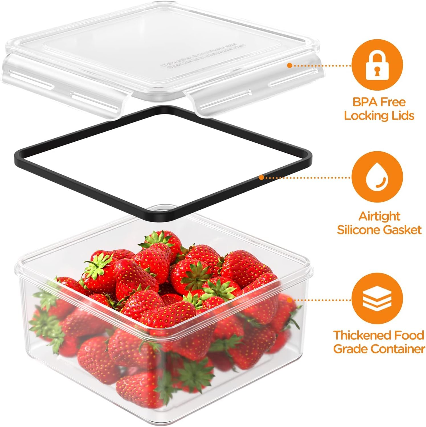 40 PCS Food Storage Containers with Lids Airtight, 100% Leakproof Plastic Meal-Prep Containers Reusable(20 Containers  20 Lids),Microwave and Dishwasher Safe, Includes Labels  Pen