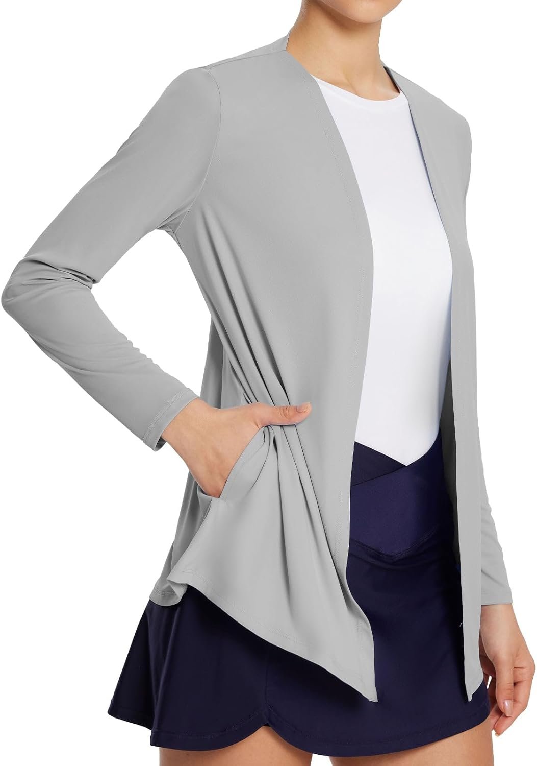 BALEAF Womens Lightweight Cardigan with Pockets Long Sleeve Shirts Open Front Casual Loose Jackets Soft Drape