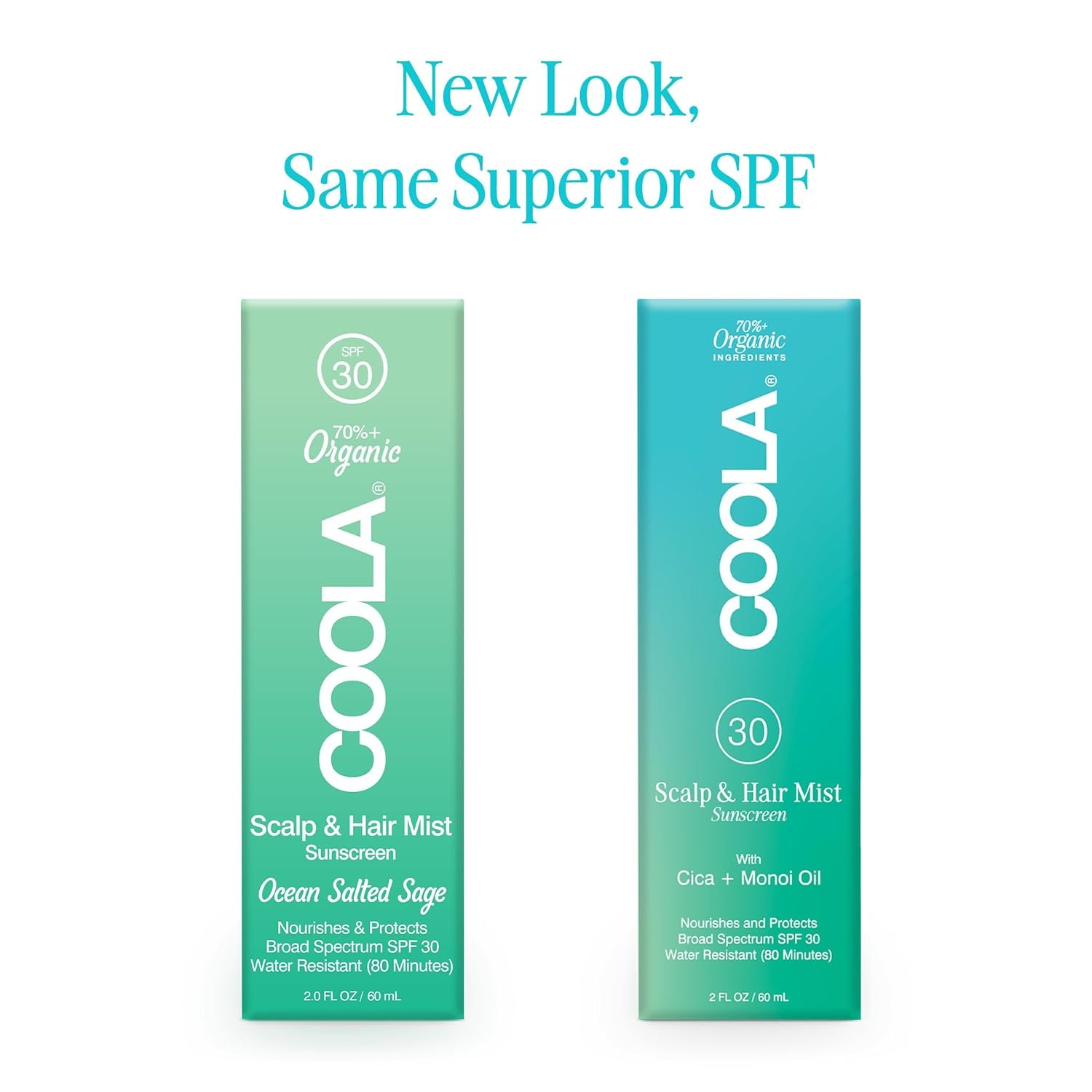 COOLA Organic Scalp Spray  Hair Sunscreen Mist With SPF 30, Dermatologist Tested Hair Care For Daily Protection, Vegan And Gluten Free, Ocean Salted Sage, 2 Fl Oz
