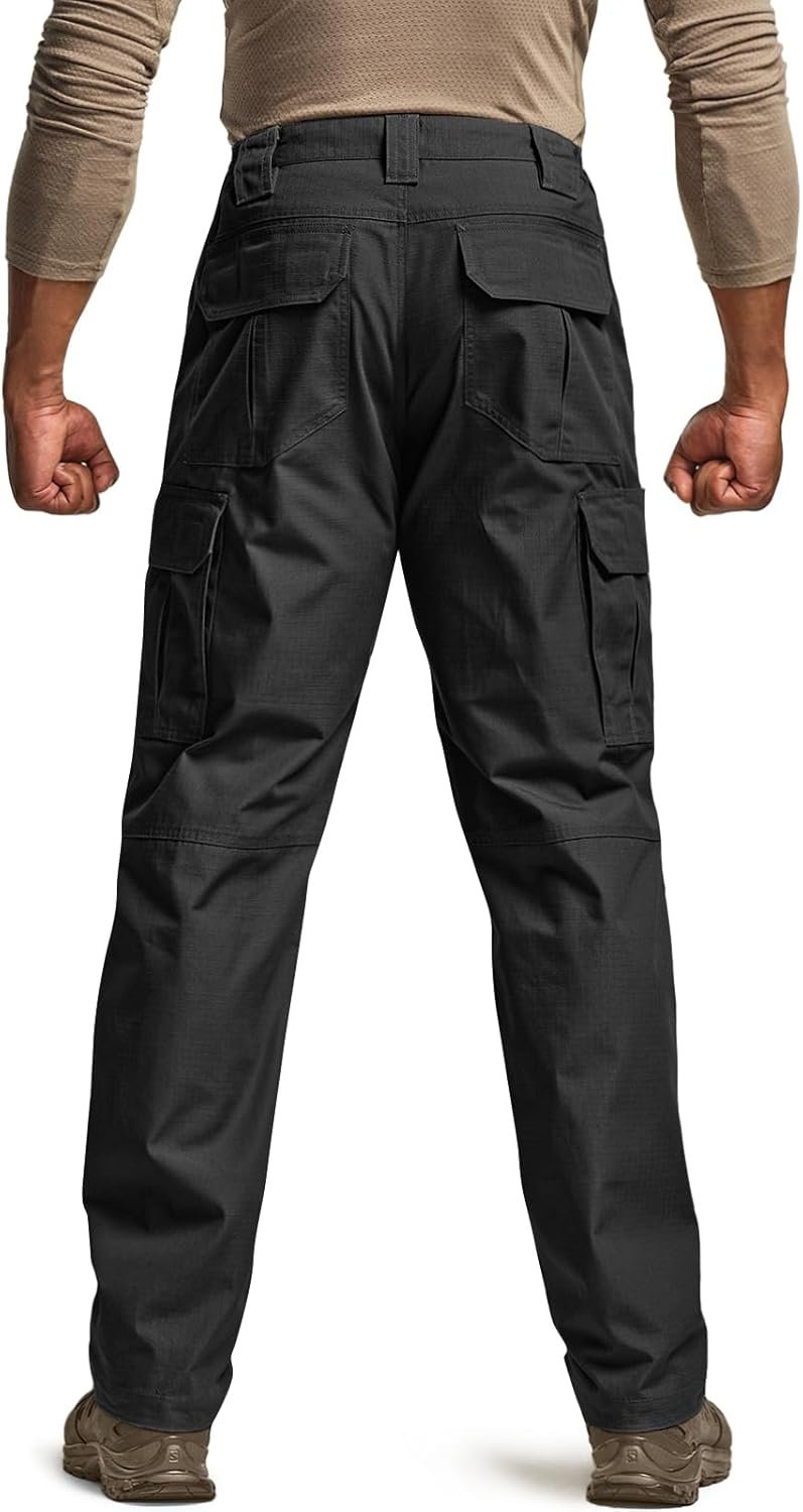 CQR Mens Tactical Pants, Water Resistant Ripstop Cargo Pants, Lightweight EDC Work Hiking Pants, Outdoor Apparel