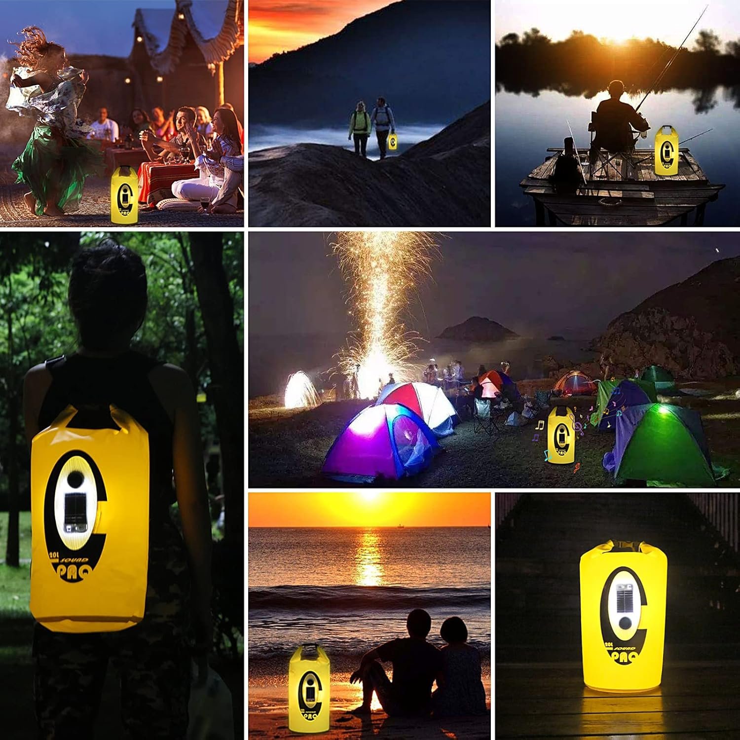 Dry Bag Waterproof with Solar Bluetooth Speaker  Light - 20L Roll Top Dry Sack Keeps Gear Dry for Men Women Kayaking, Beach, Rafting, Boating, Hiking, Camping and Fishing