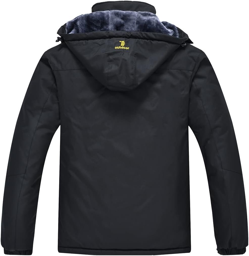 JINSHI Mens Mountain Waterproof Fleece Ski Jacket Windproof Rain Jacket