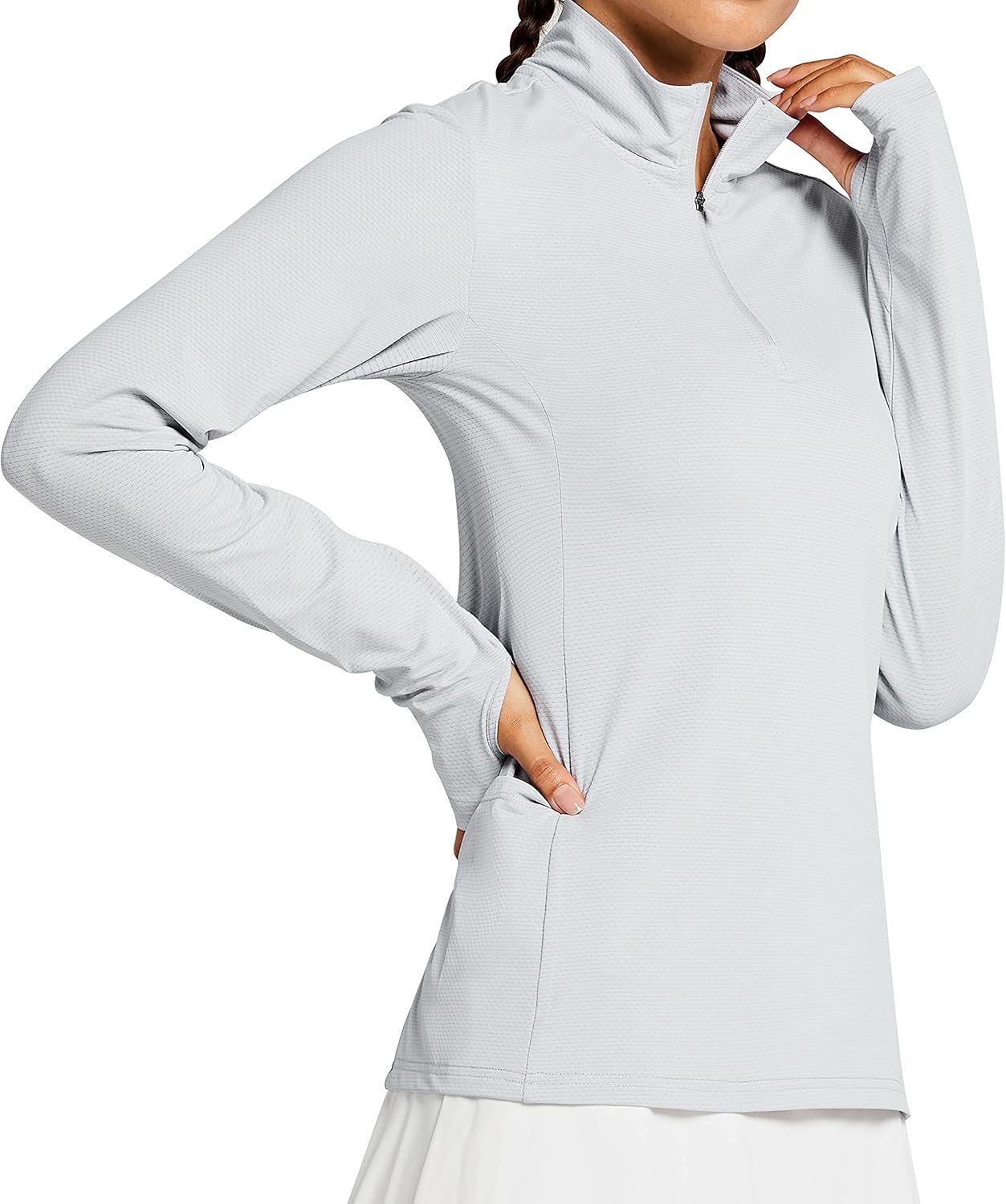 Libin Womens Long Sleeve Golf Shirts Half-Zip Workout Shirt Quick Dry UPF 50+ Sun Protection UV Athletic Tennis Tops