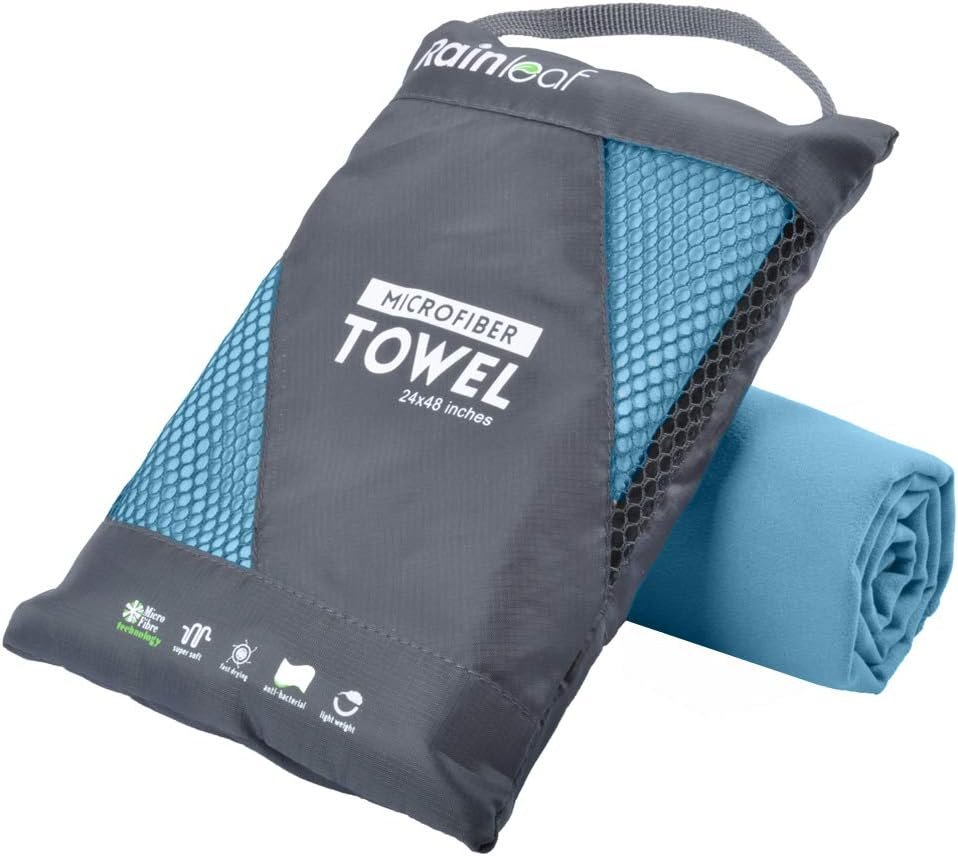 Rainleaf Microfiber Towel Perfect Travel  Gym  Camping Towel. Quick Dry - Super Absorbent - Ultra Compact - Lightweight. Suitable for Trip, Beach, Shower, Backpacking, Pool