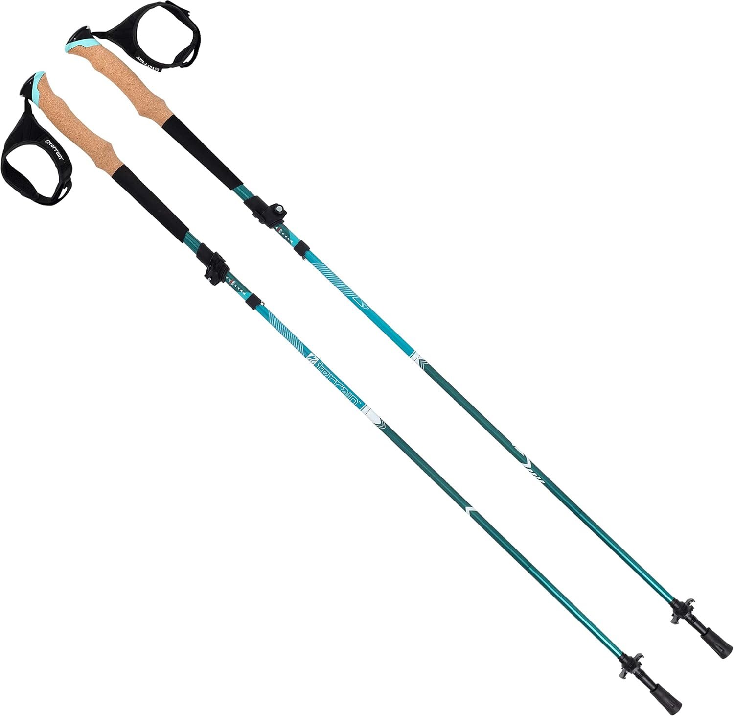 Terrain™ Alpha Aluminum Trekking Poles, Walking and Hiking Sticks, Glacier Melt