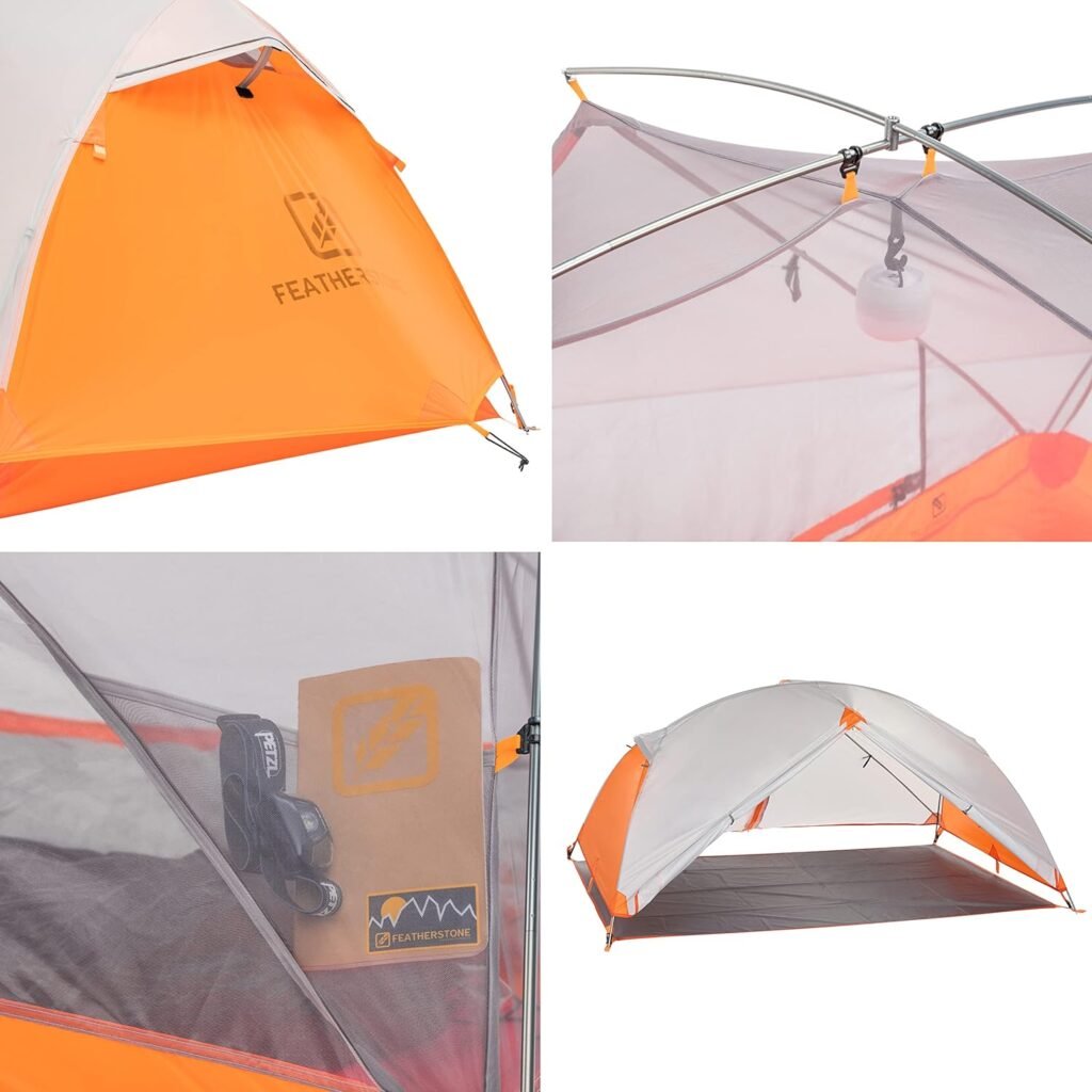 Featherstone Backpacking Tent Lightweight for 3-Season Outdoor Camping, Hiking, and Biking - Includes Footprint  Mesh Gear Loft - Freestanding Tents with Ultralight Fly-Footprint Capability