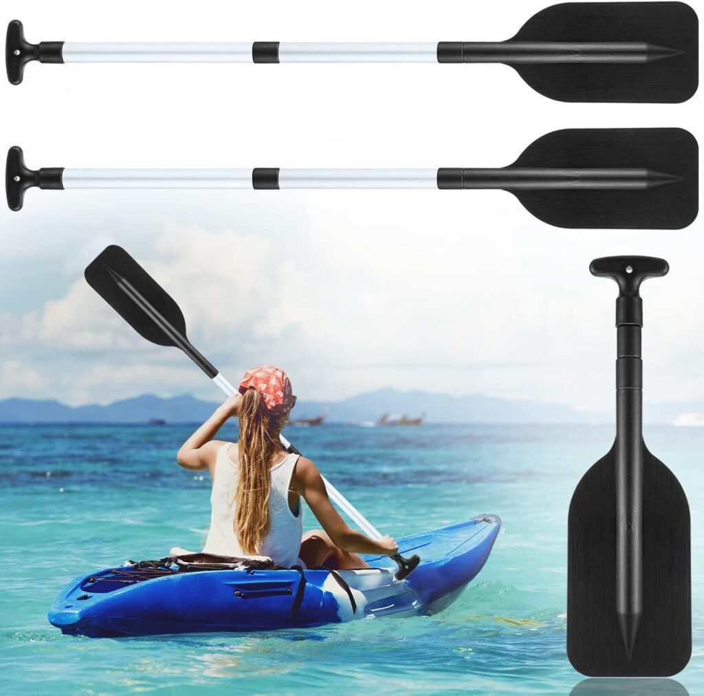 2 Pcs Canoe Paddle Boat Paddles Telescoping Collapsible Oar Kayak Paddles 21.3-41.7 inch Aluminum Plastic Canoe Paddles Adjustable Length Paddle for Kayak Inflatable Dinghy Water Sport