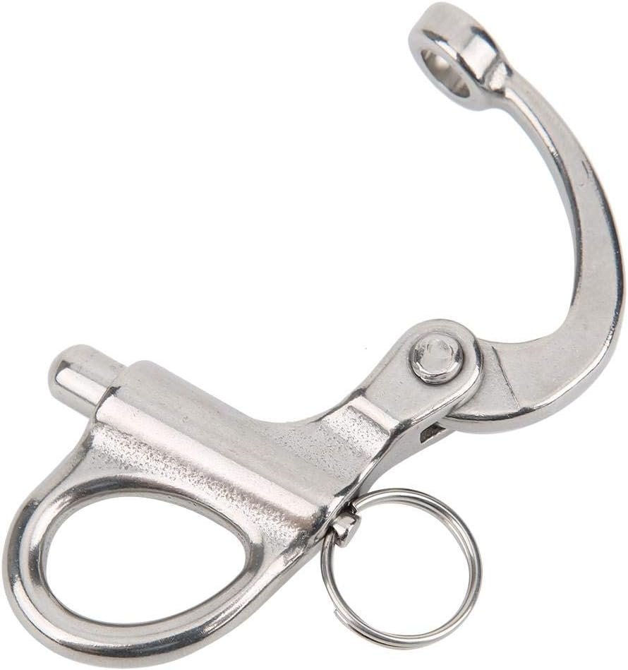 316 Stainless Steel Snap Hook, Fixed Quick Release Mountaineering Rock Climbing Snap Hook for Outdoor Camping Mountaineering(70mm)