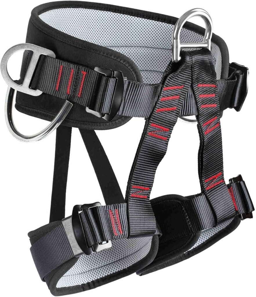 Climbing belts, Thicken Professional Safety Belt with Magnesium Alloy Connection Ring, Climbing Gear for Mountaineering, Tree Climbing, Fire Rescue, Rappelling