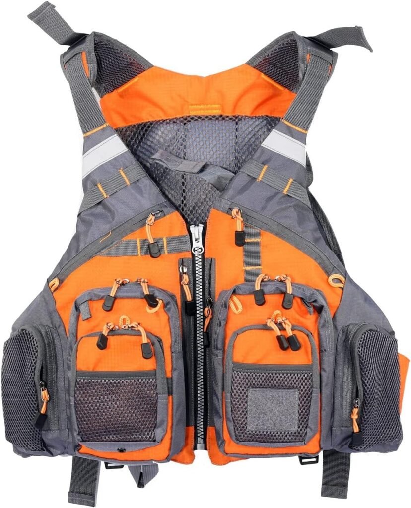 Fly Fishing Vest Fishing Safety Life Jacket for Swimming Sailing Boating Kayak Floating Multifunction Breathable Backpack for Men and Women Kayak Vest Swim Vest