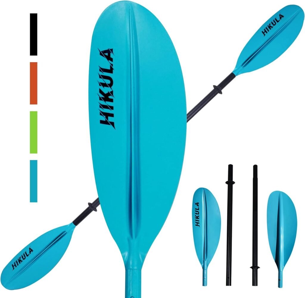 HIKULA Kayak Paddles 4 Pieces Aluminum Shaft and PP Blade Floating 90.5inch Lightweight Oars