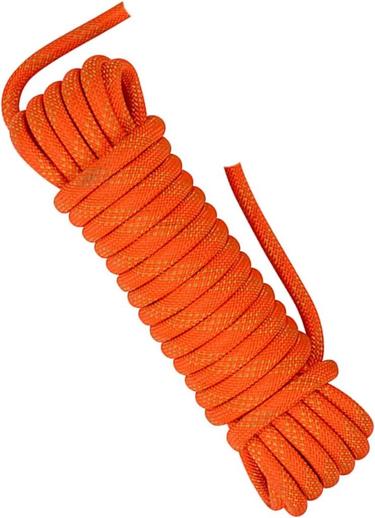 NorthPada 3/8 in (10mm) x 16 ft (5Meter) Nylon Static Rock Climbing Rope Explore a Cave Rope Rappelling Rope Rescue Rope Boat Rope Anchor Dock Lines Tree Pulling Rope Hoist Rigging Line Orange