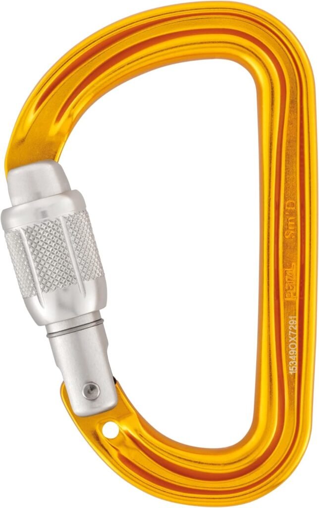 Petzl SmD Carabiner - Versatile, Lightweight, Compact, D-Shaped Locking Carabiner for Rock and Ice Climbing