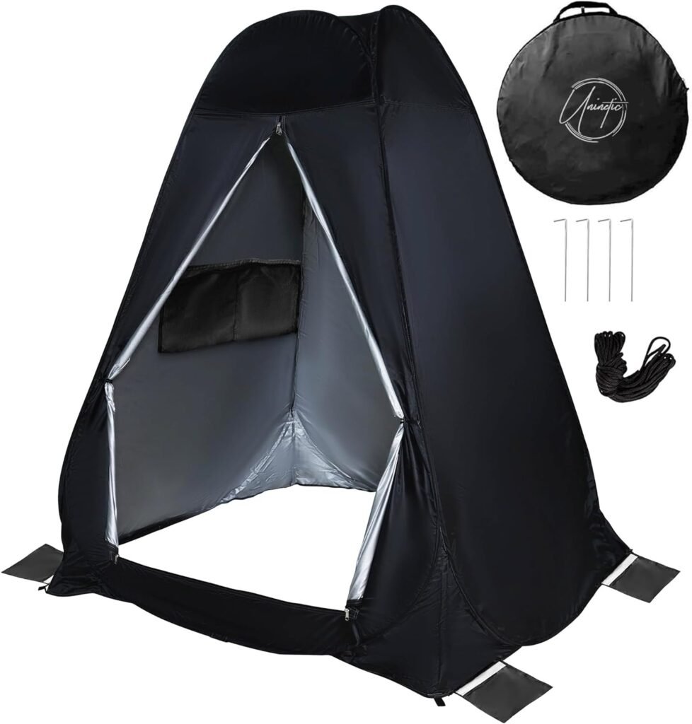 Pop Up Large Privacy Tent - 5 x 5 x 6.2Ft - Oversized Strong Camping Toilet Tent- Portable Camp Shower Pod w/Hooks- Porta Pod- Outdoor Bathroom, Potty, Changing Private Room