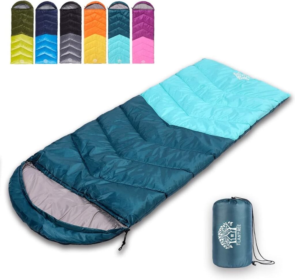 Sleeping Bag 4 Seasons Adults  Kids for Camping Hiking Trips Warm Cool Weather,Lightweight and Waterproof with Compression Bag,Indoors Outdoors Activities