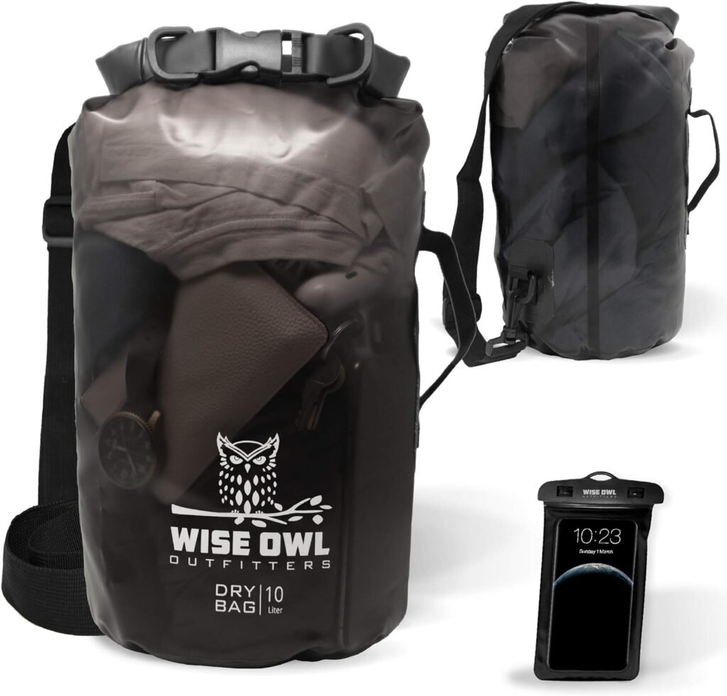 Wise Owl Outfitters Waterproof Dry Bag Backpack - Thick, Durable Water Bag for Kayaking, Camping, Beach and Outdoor Sports