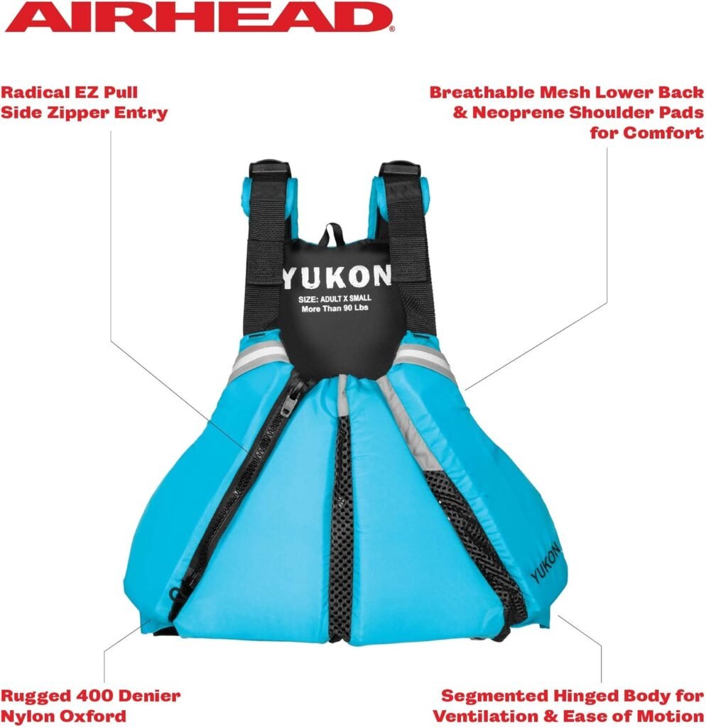 Yukon Charlies Sport Paddle Life Vest, Sapphire Blue, X-Small (13007-07-B-SA)