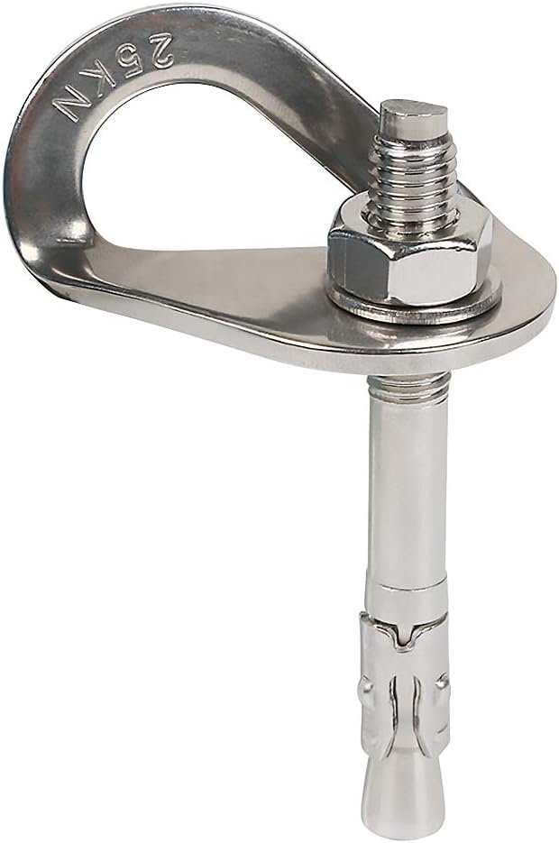 25KN Anchor Hooks Set, Heavy Duty Climbing Anchor Hangers and Bolt Steel Expansion Bolt Piton Safe Rock Climbing Fixed Point Fixed Point