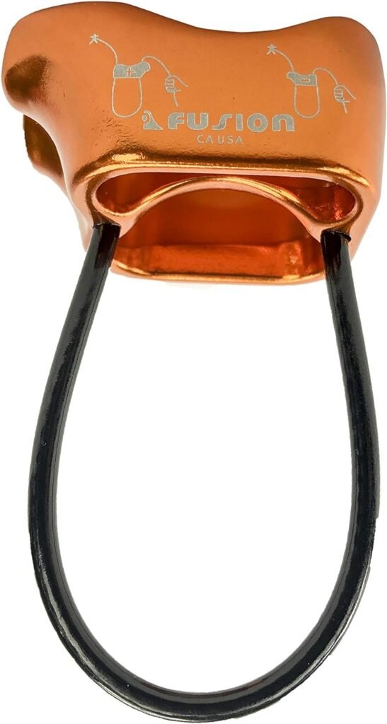 Fusion Climb Neo Sat Aluminum Tube Belay Device, Professional 25KN Rappel ATC Belay Device Aluminum V-grooved Rock Climbing Belay Device Rappelling Descender Safety Equipment