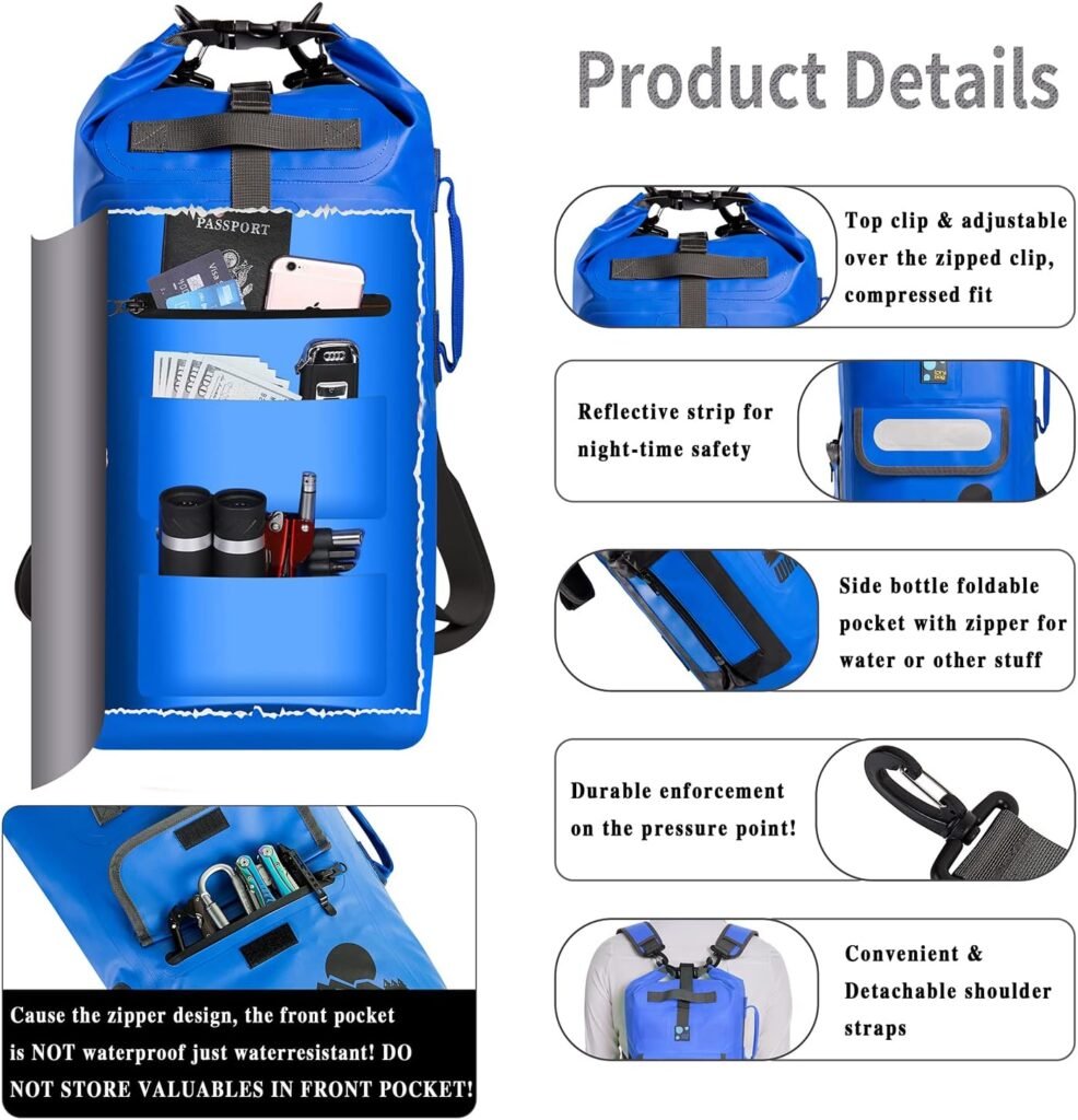 IDRYBAG Dry Bag Backpack Waterproof Floating 20L/30L/40L, Dry Bags Waterproof Backpack for Men, Dry Sack Waterproof Bag Kayak
