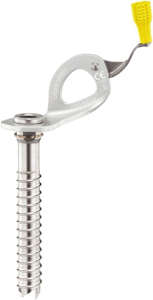 Petzl Unisexs Laser Speed Chiodo Ultra-High Performance Ice with Integrated Handle, Yellow, 13 cm