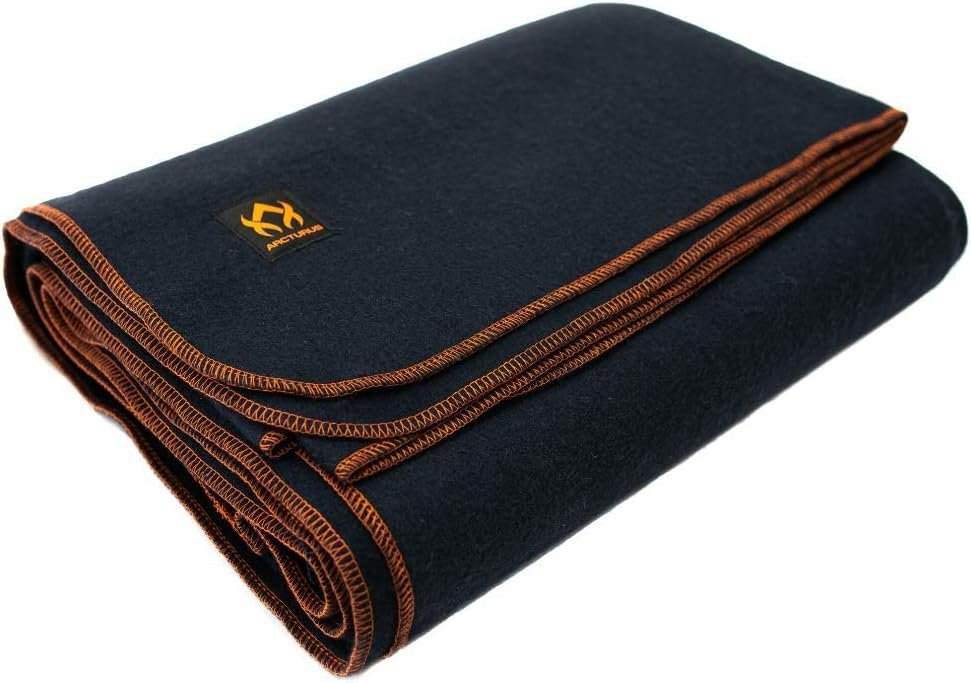 Arcturus Military Wool Blanket - 4.5 lbs, Warm, Thick, Washable, Large 64 x 88 - Great for Camping, Outdoors, Sporting Events, and Survival Kits