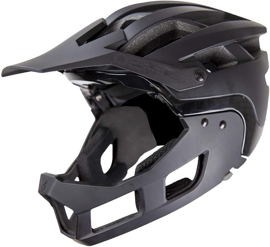 Demon United FR Link System Mountain Bike Helmet Fullface with Removable Chin Guard- Includes Head Cinch Adjuster and Padded Cheek Fit Kit