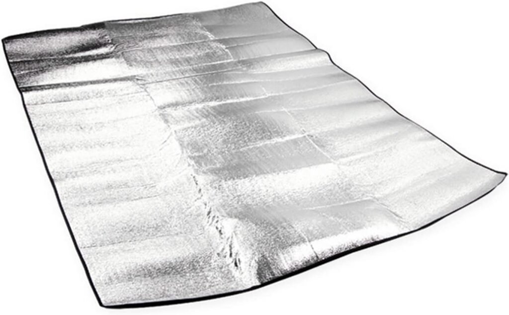 Outdoor Double-Sided Moisture-Proof Aluminum Foil Foam Pad Waterproof and Insulating Foil Mat Picnic Mat Camping Mat for Beach Tent and Camping (57 * 76.8)